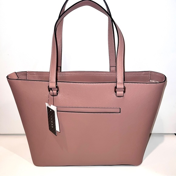 New Pink GUESS Purse Hand Bag Tote NWT Satchel Dusty Mauve Jaxon Travel - Picture 2 of 8